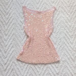 Y2K Iridescent Crochet Sequined Beaded Fairy Top